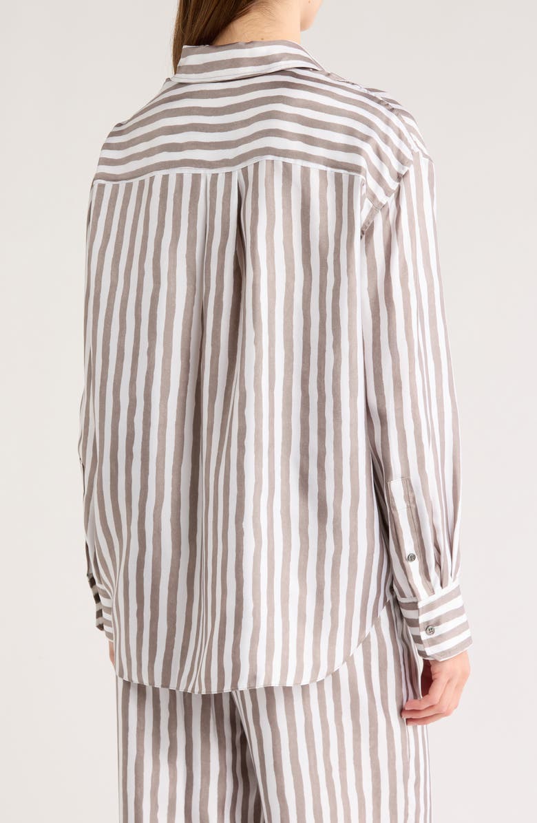 Theory Painter Stripe Silk Button-Up Shirt, Alternate, color, 