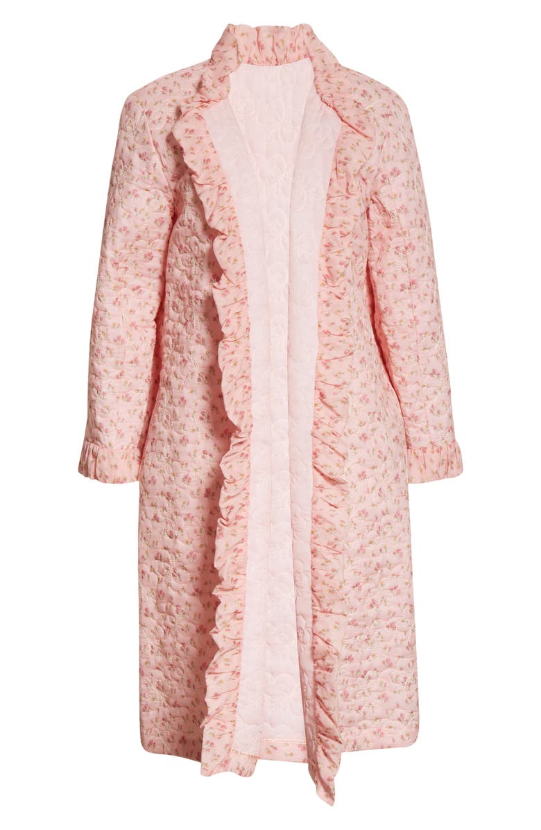 Anna Sui Butterfly Quilted Rosebuds Print Cotton Coat, Alternate, color, 