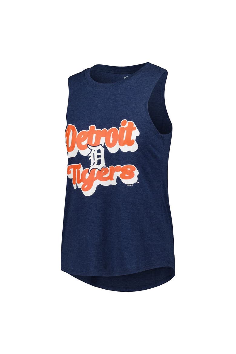 Women's Concepts Sport Orange/Navy Detroit Tigers Wordmark Meter Muscle Tank Top & Pants Sleep Set, Alternate, color, Orange