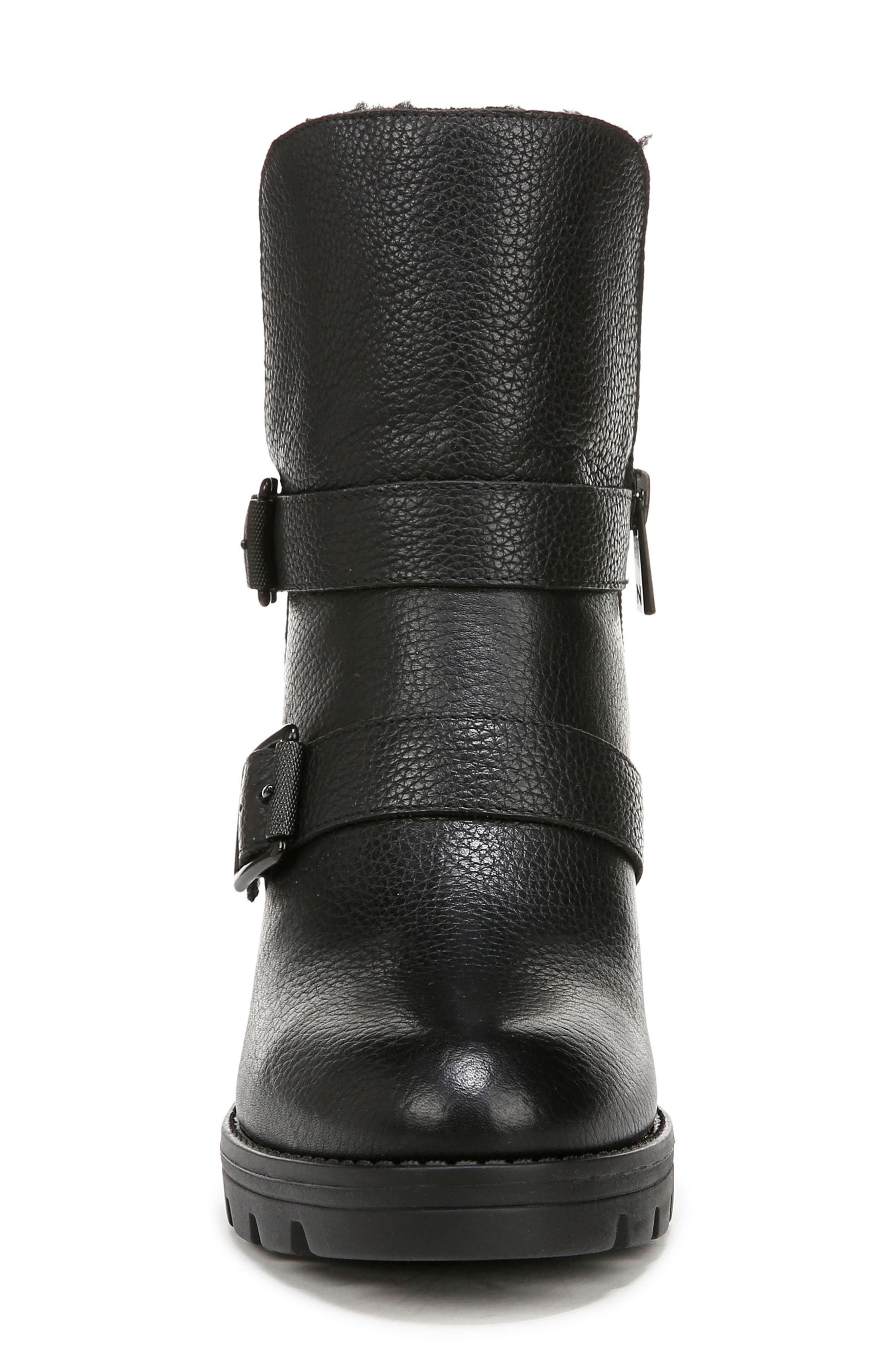 Naturalizer Verney Water Repellent Faux Fur Lined Platform Moto Bootie, Alternate, color, 