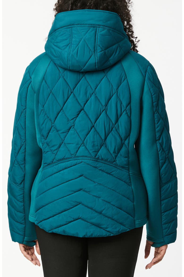 Quilted Neoprene Puffer Jacket with Removable Bib, Alternate, color, POSEIDON