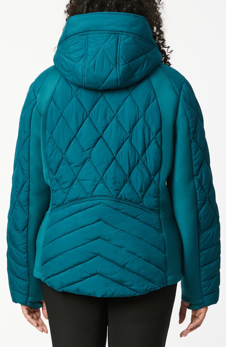 Bernardo Quilted Neoprene Puffer Jacket with Removable Bib, Alternate, color, 