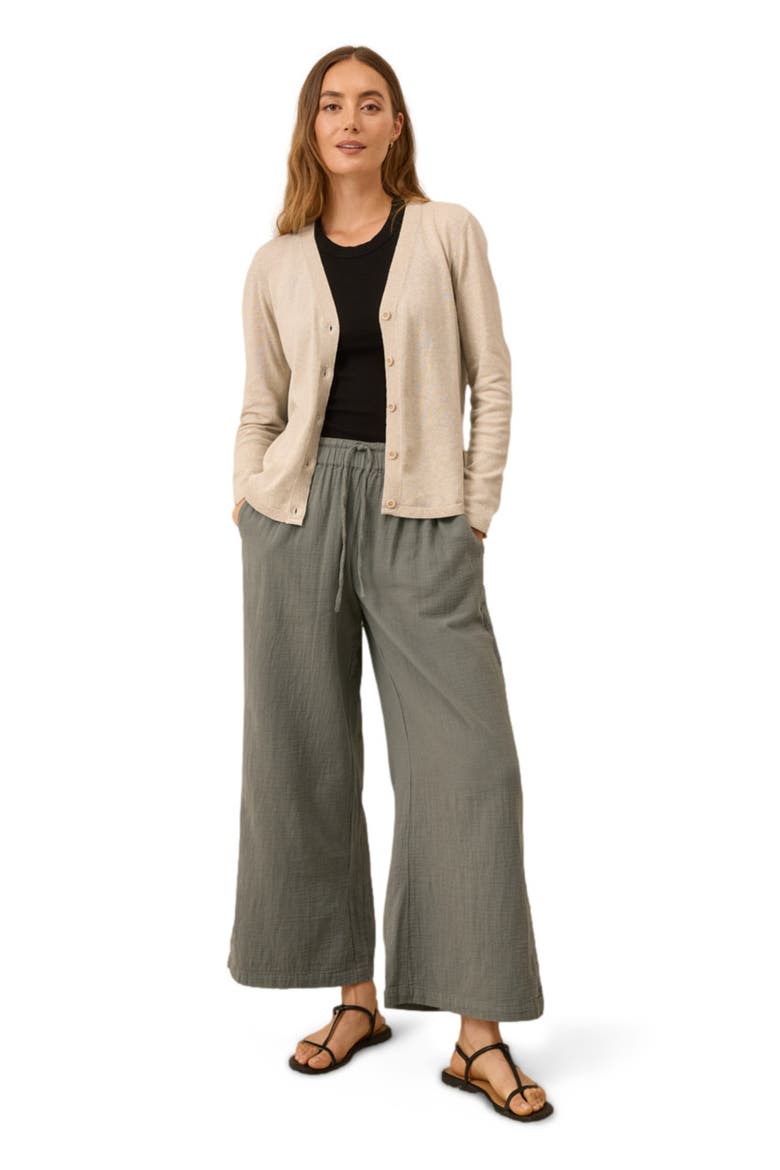 Organic Classic Fine Knit V-Neck Cardigan, Main, color, Sandshell Heather