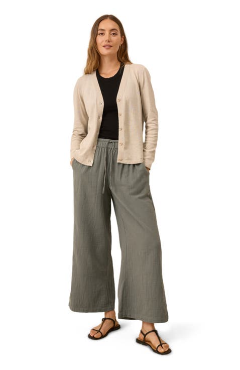 Organic Classic Fine Knit V-Neck Cardigan