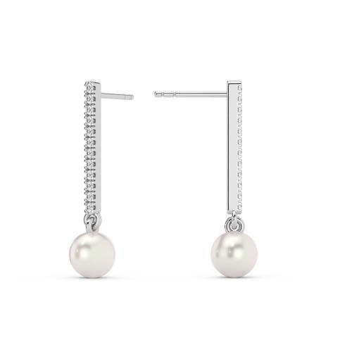 Bliss Diamond 14k Gold Tennis Earrings Lab Grown In 14k Yellow Gold