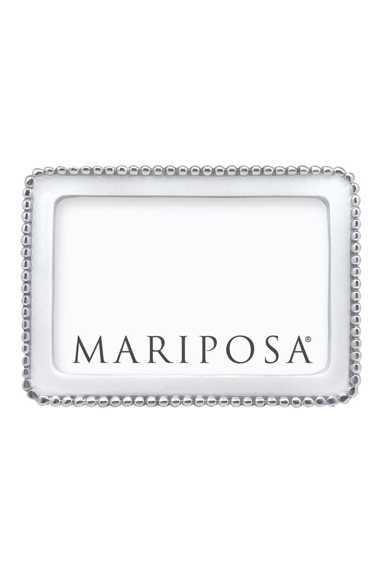 Beaded Sand Cast Aluminum Picture Frame, Main, color, WHITE