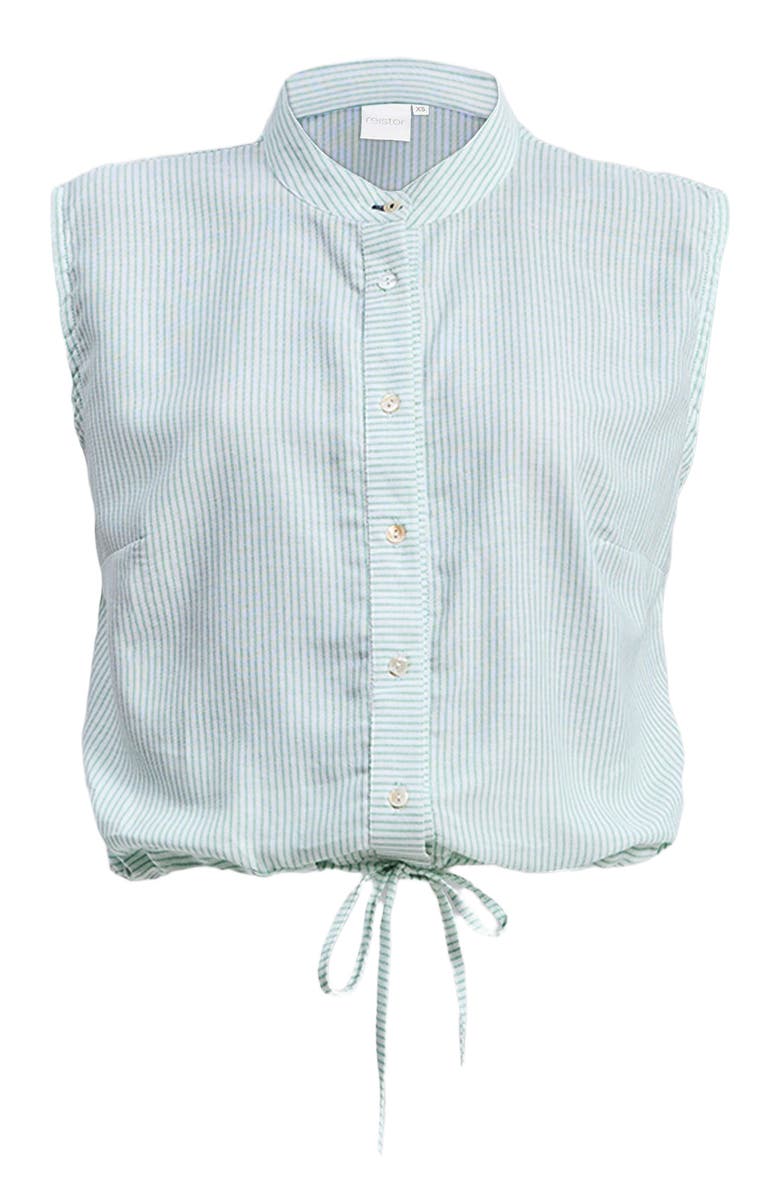 Reistor Button-down Shirt with Waist Drawstring in Stripes, Alternate, color, Parallel Paths