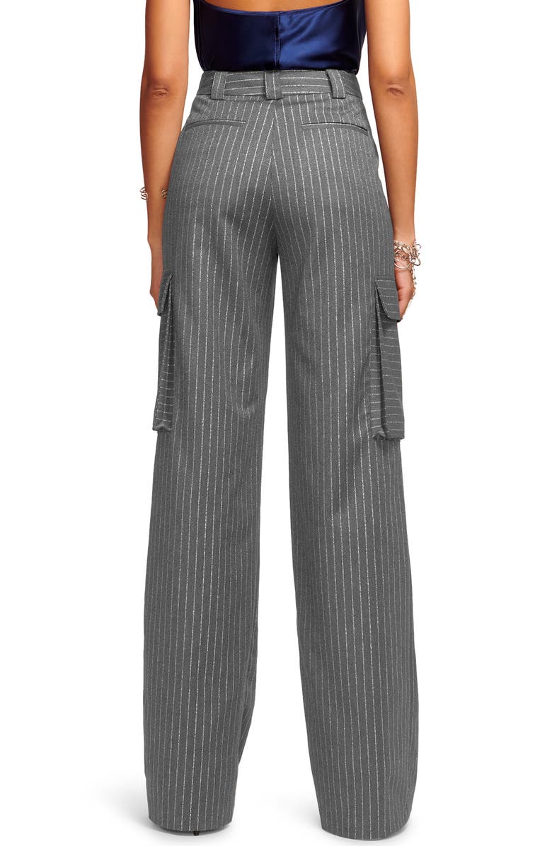 Ramy Brook Noa Metallic Pinstripe Cargo Pants, Alternate, color, 