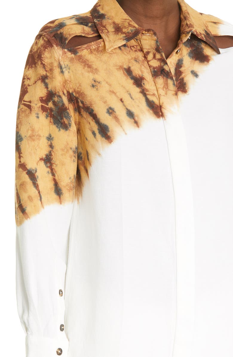Proenza Schouler Women's Tie Dye Cutout Button-Up Shirt, Alternate, color, 