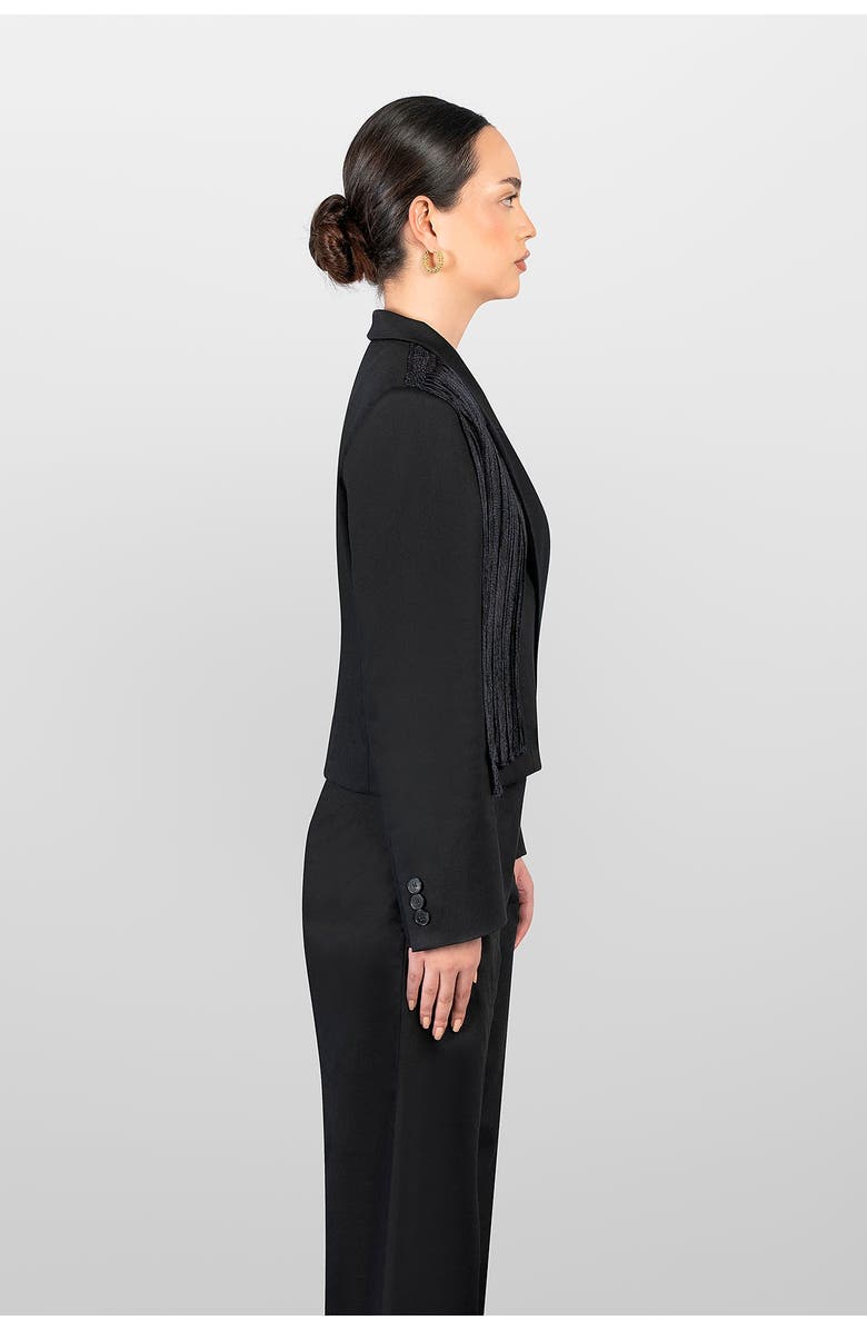 LAURA APARICIO Cotton Jacket, Alternate, color, Black
