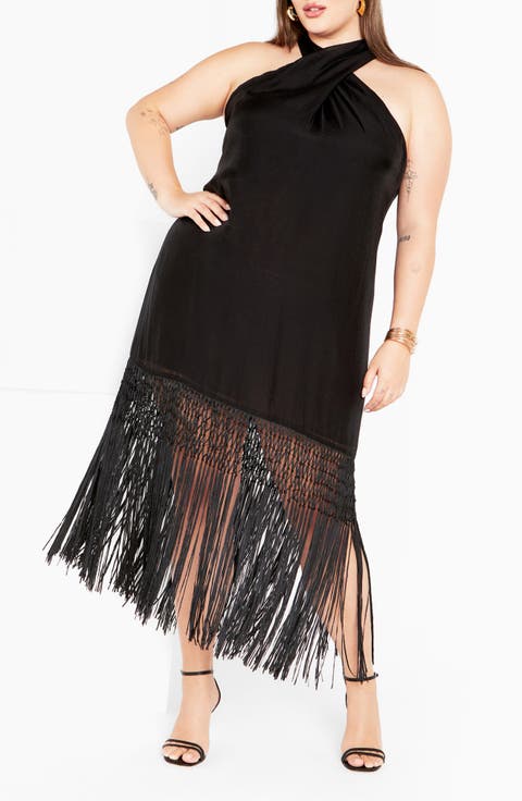 Calypso Fringe Maxi Dress (Plus)