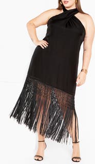 City Chic Calypso Fringe Maxi Dress