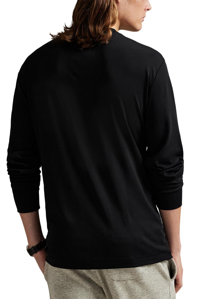 Classic Fit Long Sleeve Cotton T-Shirt, Alternate, color, POLO BLACK
