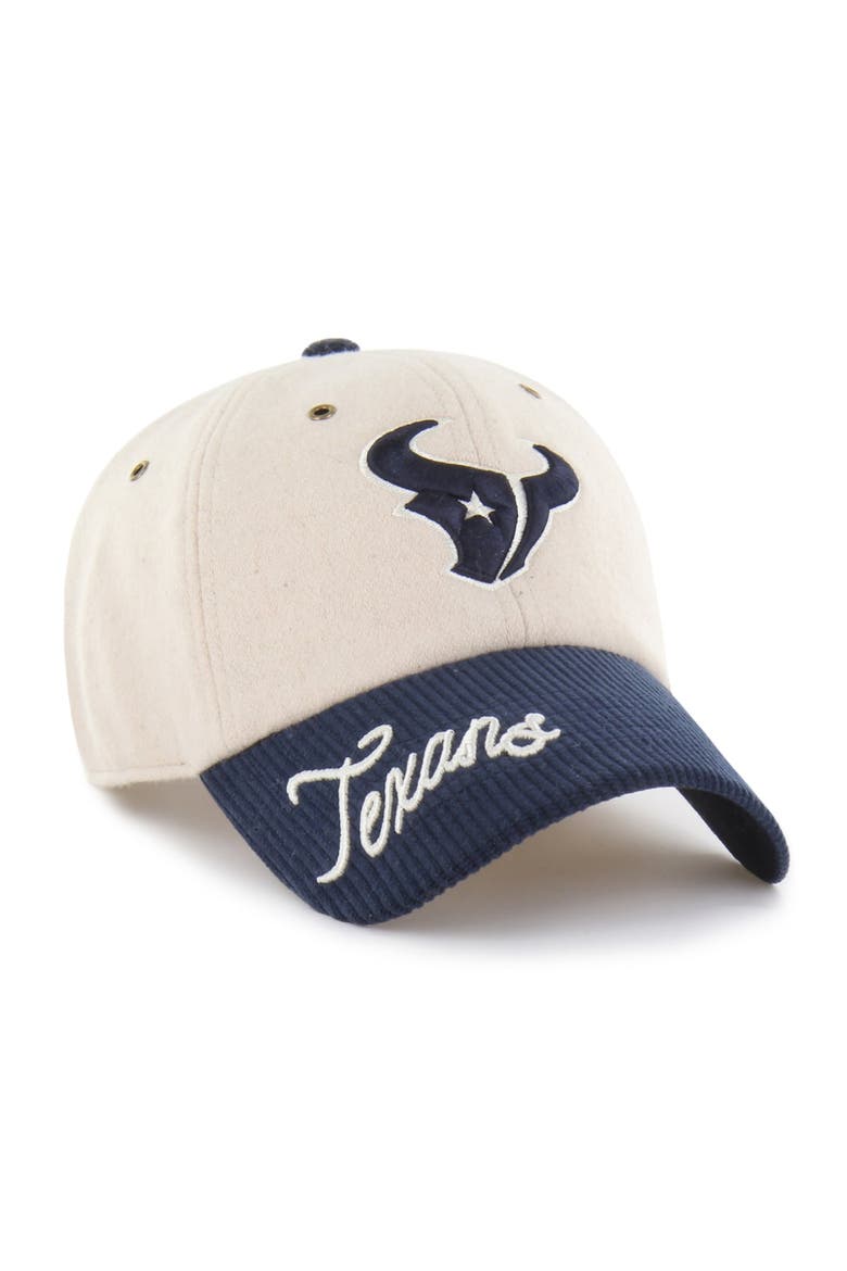 Women's '47 Natural/Navy Houston Texans Rope Script Clean Up Adjustable Hat, Main, color, Natural