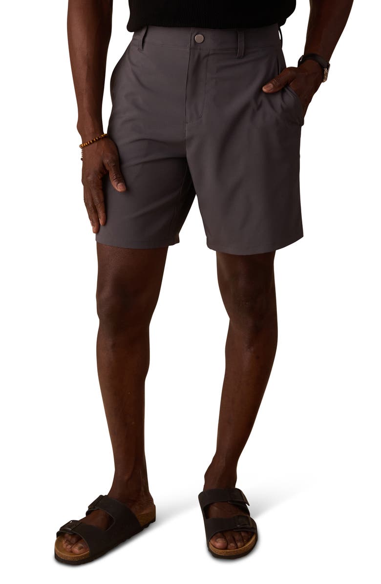 The Normal Brand Everyday Flat Front Shorts, Main, color, Steel
