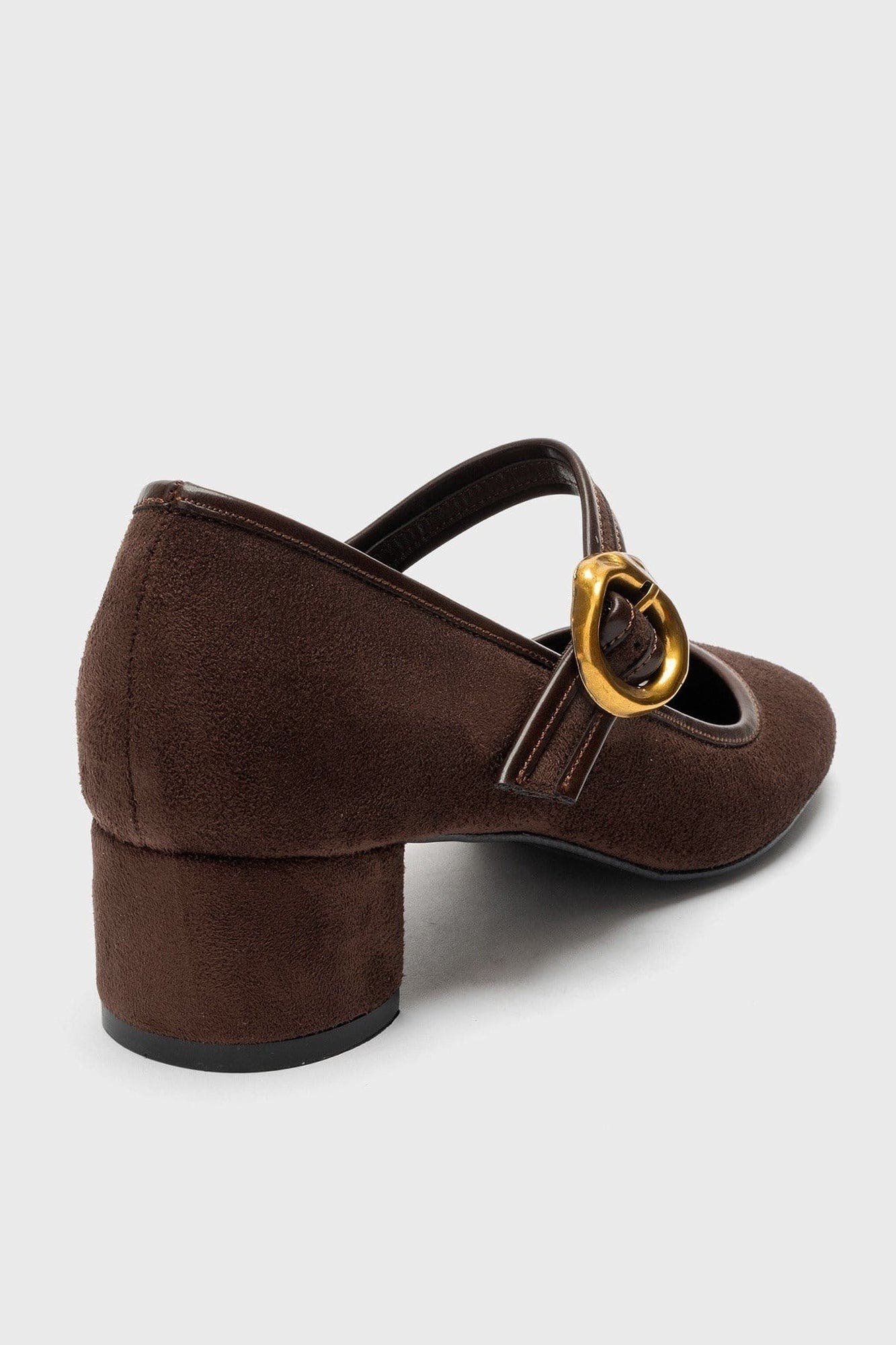 Merel Mary Jane Block Heel Shoe, Alternate, color, Brown Suede