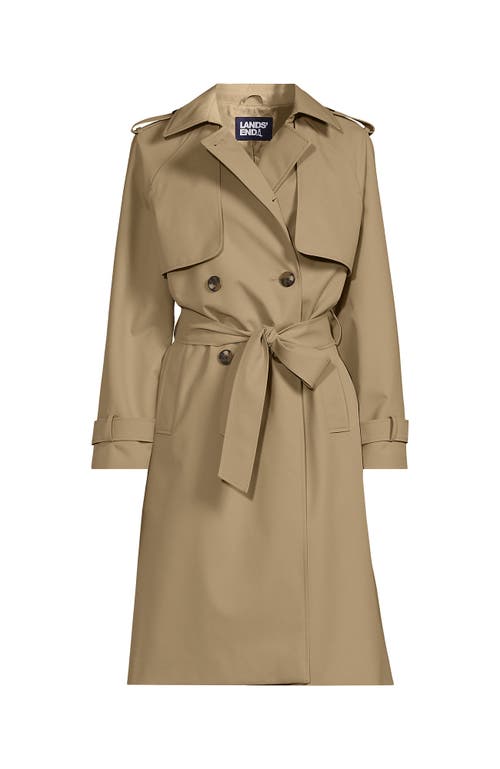 Lands' End Squall Waterproof Modern Trench Coat In Desert Tan