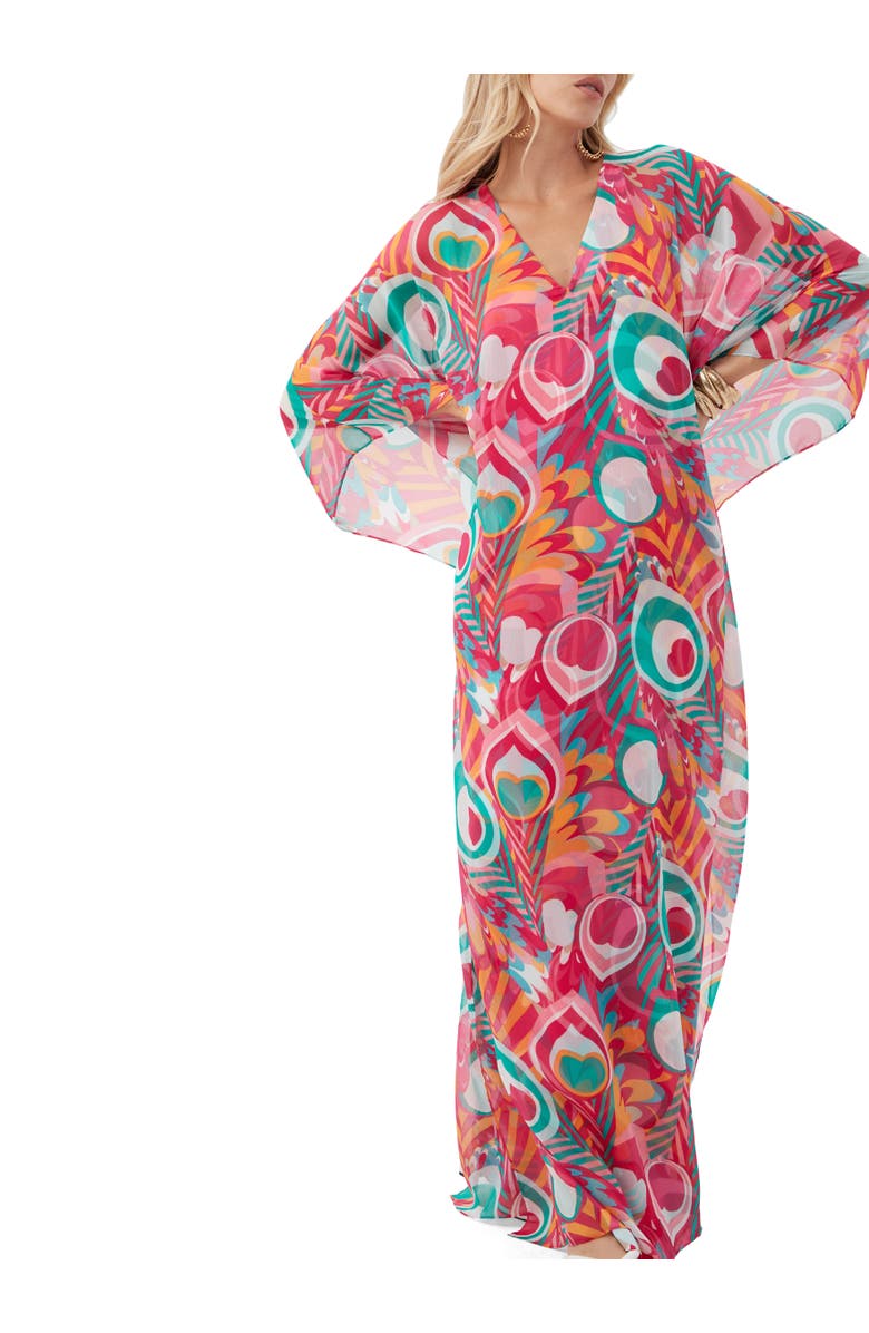 Trina Turk Printed Salon Maxi Caftan Dress, Alternate, color, 