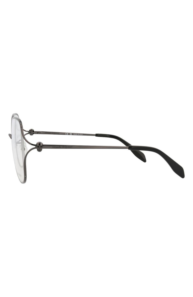 McQueen 54mm Square Sunglasses, Alternate, color, Ruthenium Transparent