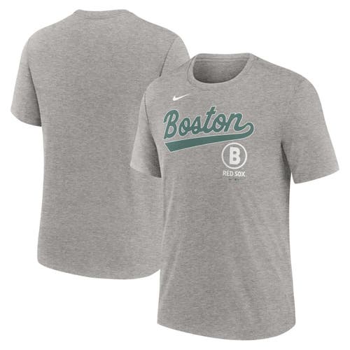 Nike Heather Charcoal Boston Red Sox 2025 City Connect Performance Tri-blend T-shirt