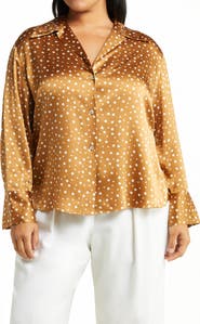 Vince Dot Print Silk Blouse