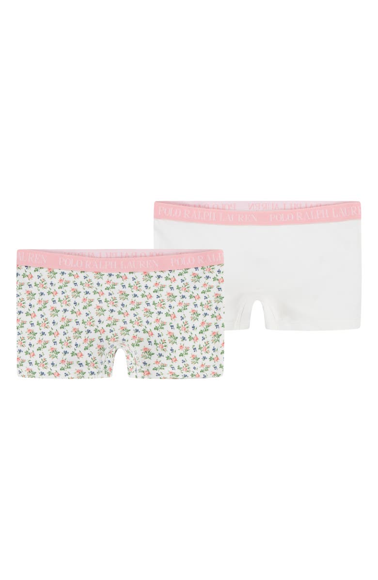 Ralph Lauren Kids' 3-Pack Rib Knit Boyshorts, Main, color, Cloud Dancer