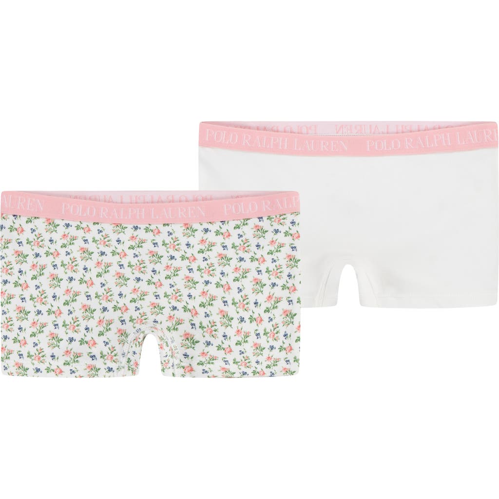 Ralph Lauren Kids' 3-pack Rib Knit Boyshorts In Pink