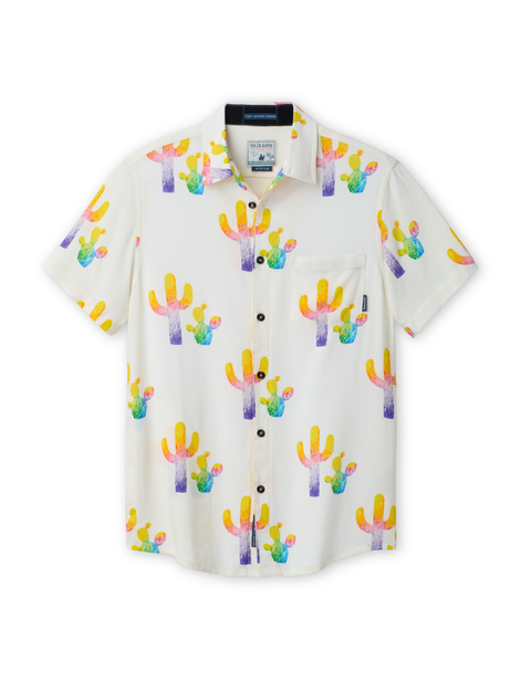 Men's Cactus Print Button Up Shirt