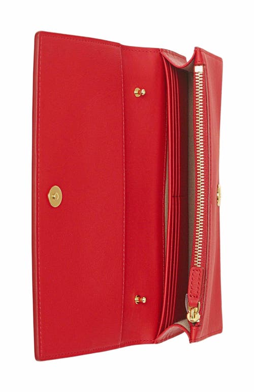 Mcm Diamond Chain Wallet In Red