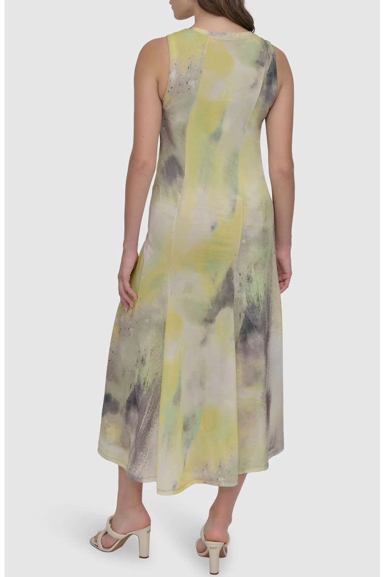 Print Slub Jersey Midi Dress, Alternate, color, WATERCOLOR HUES
