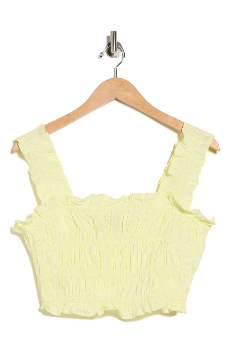 Lunnala Smocked Crop Top, Alternate, color, JAUNE