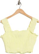 maje Lunnala Smocked Crop Top