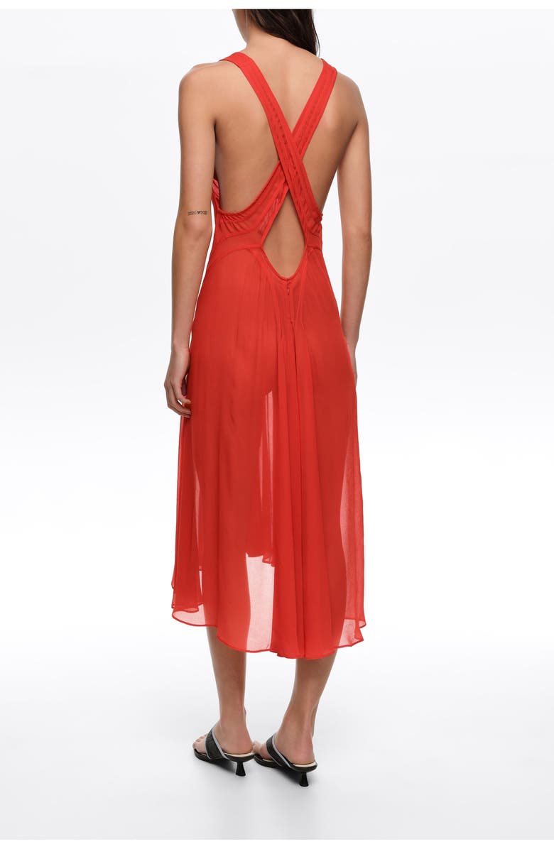 Bimba y Lola Fluid Cross-Back Dress, Alternate, color, Red