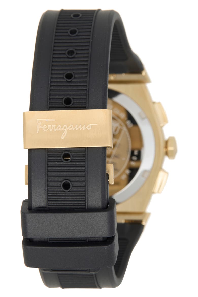 Vega Silicone Strap Chronograph Watch, 40mm, Alternate, color, GOLD