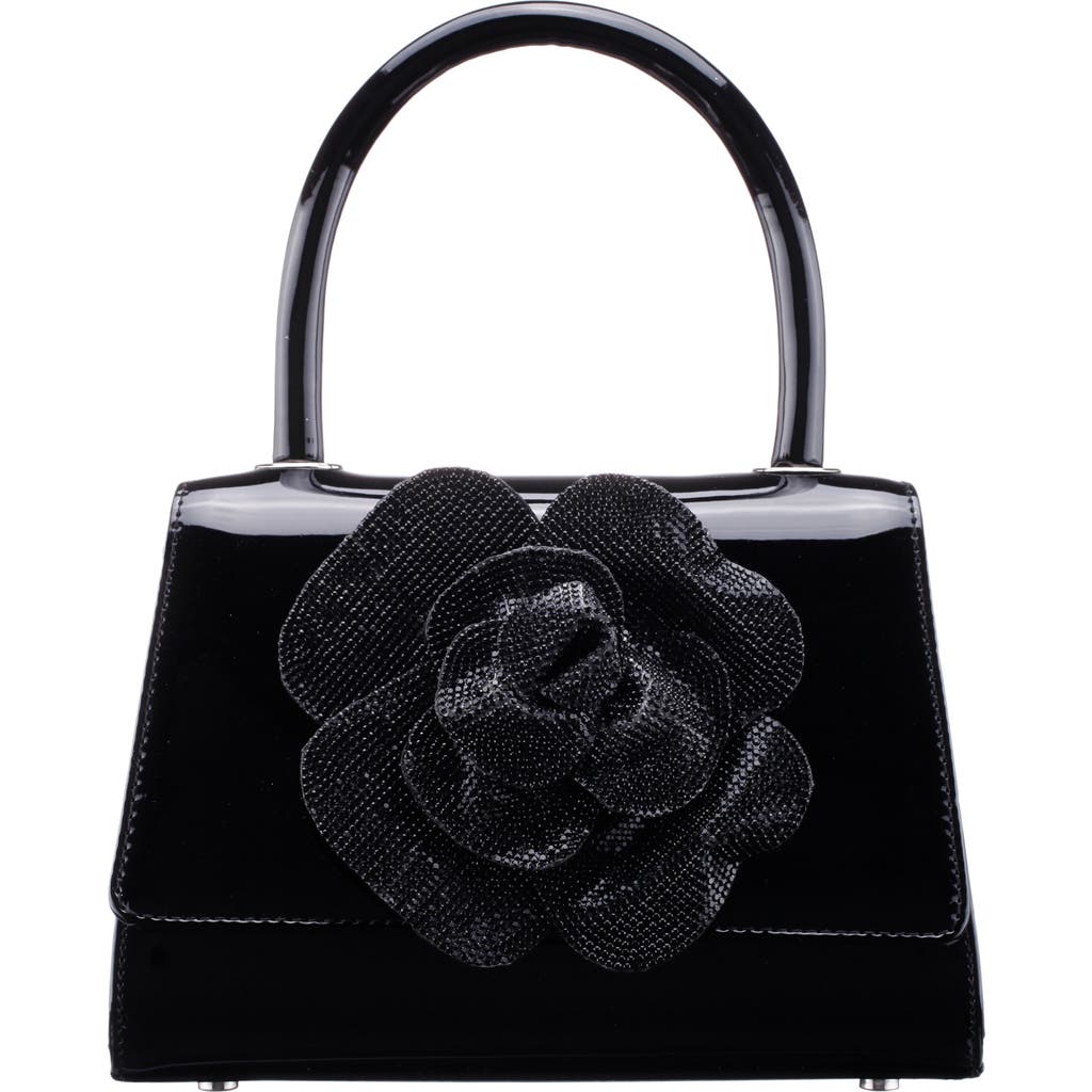 Nina Aubrey Faux Leather Top Handle Bag In Black