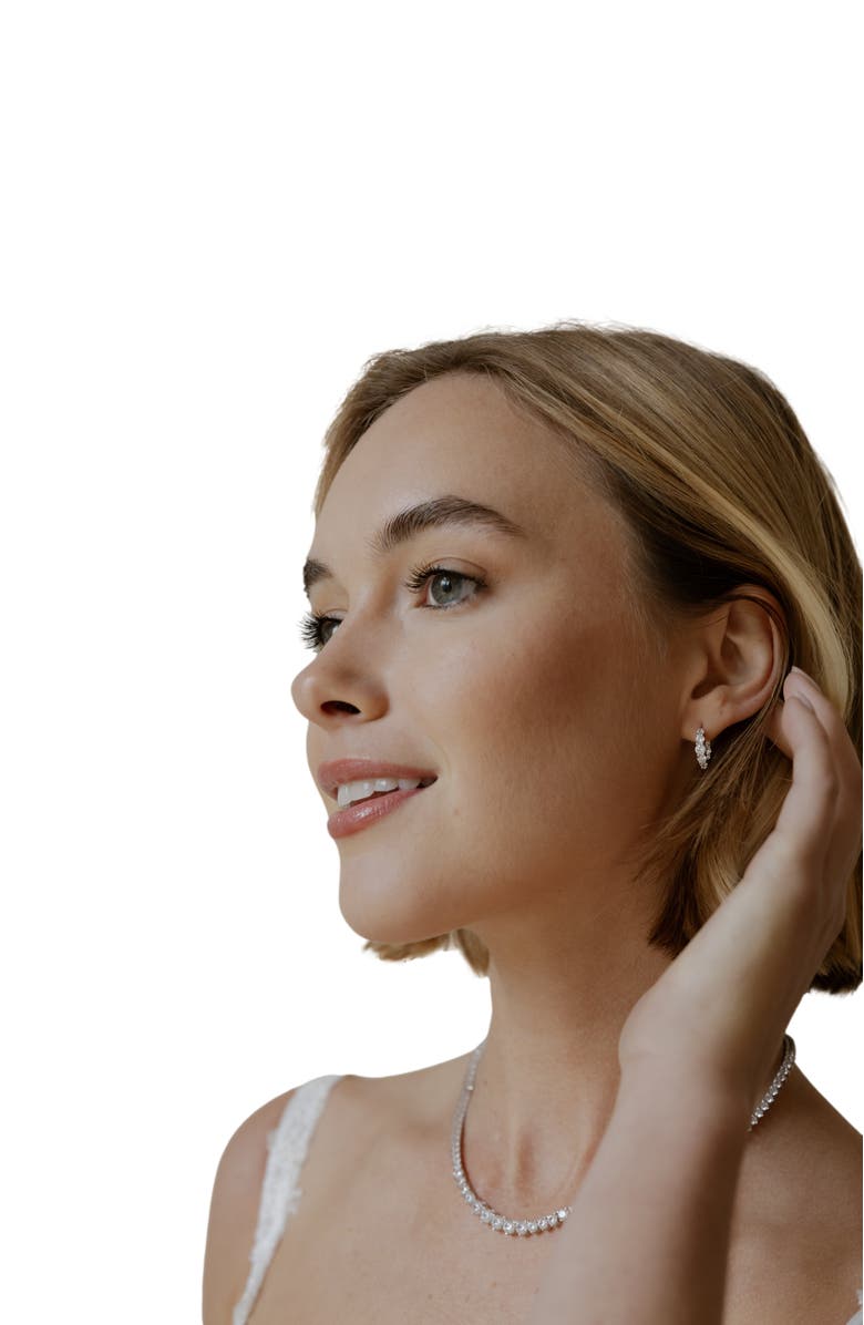 Untamed Petals Riviera Crystal Hoops, Alternate, color, Silver