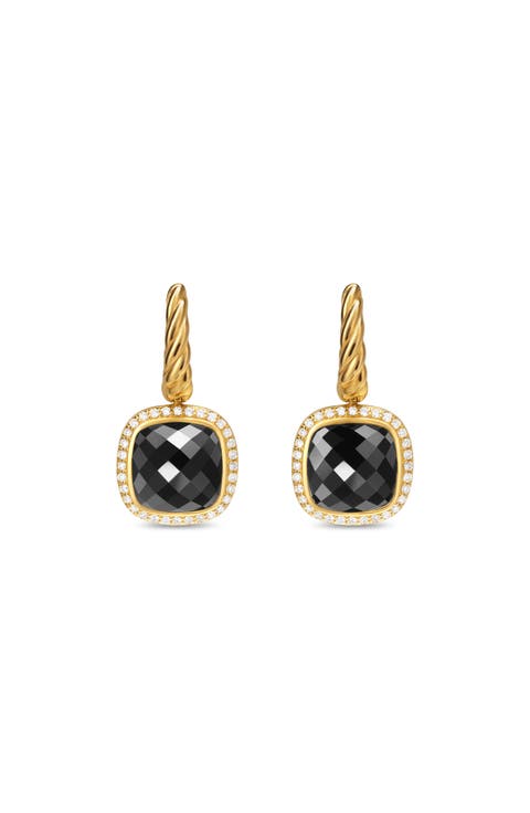Albion® Drop Earrings in 18K Yellow Gold with Diamonds, 10mm