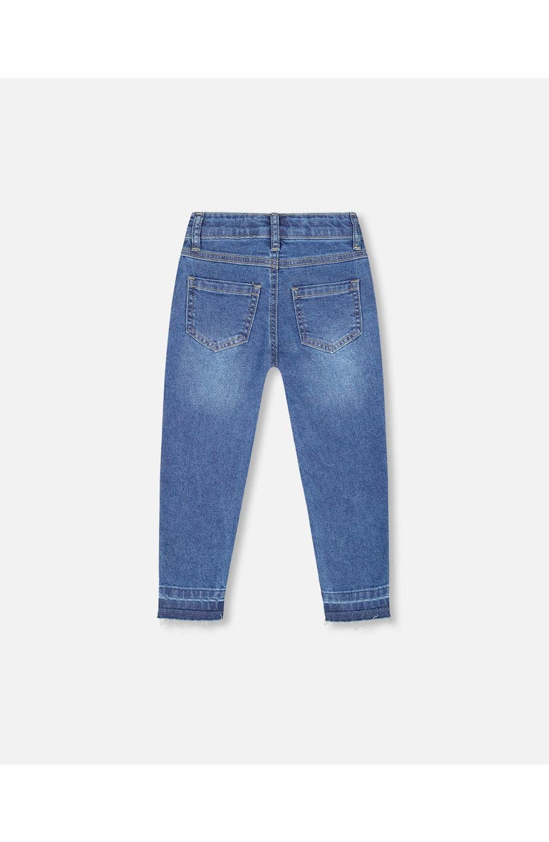 Deux par Deux Jeans with Frayed Hems and Floral Embroideries, Alternate, color,