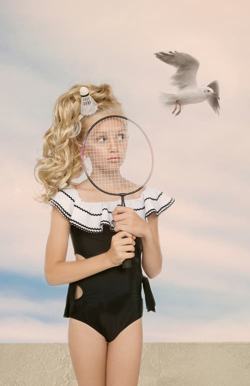 Nessi Byrd Off-shoulder Cut-out Ruffled One-piece Swimsuit, Little Kid-big Kid In Black