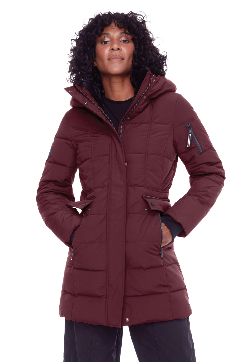 KOOTNEY - Vegan Down Mid-Length Parka Coat, Main, color, GRAPE