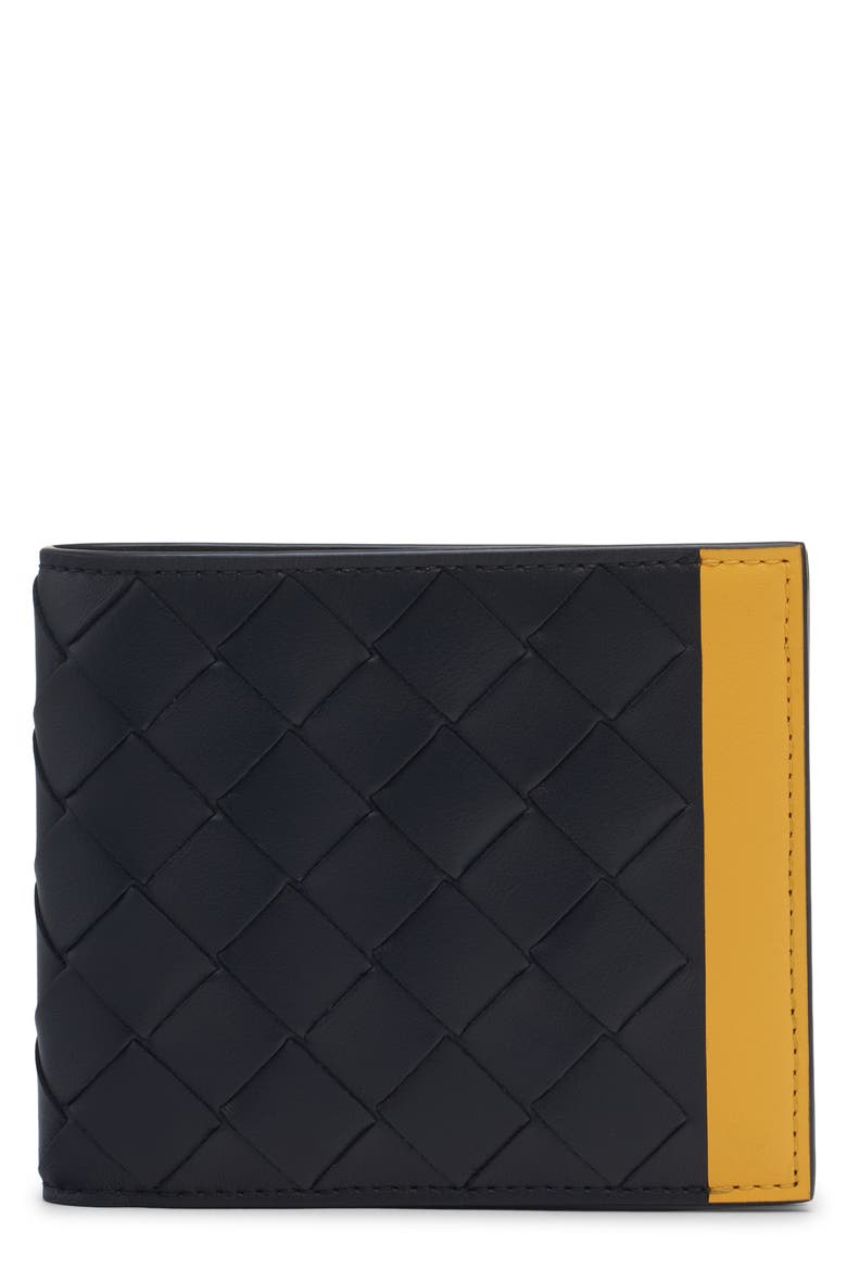 Intrecciato Leather Bifold Wallet, Main, color, 4112 MIDNIGHT-TAXI