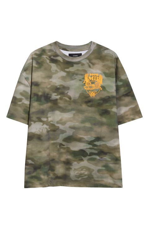 Eagle Blurred Camo Oversize Graphic T-Shirt
