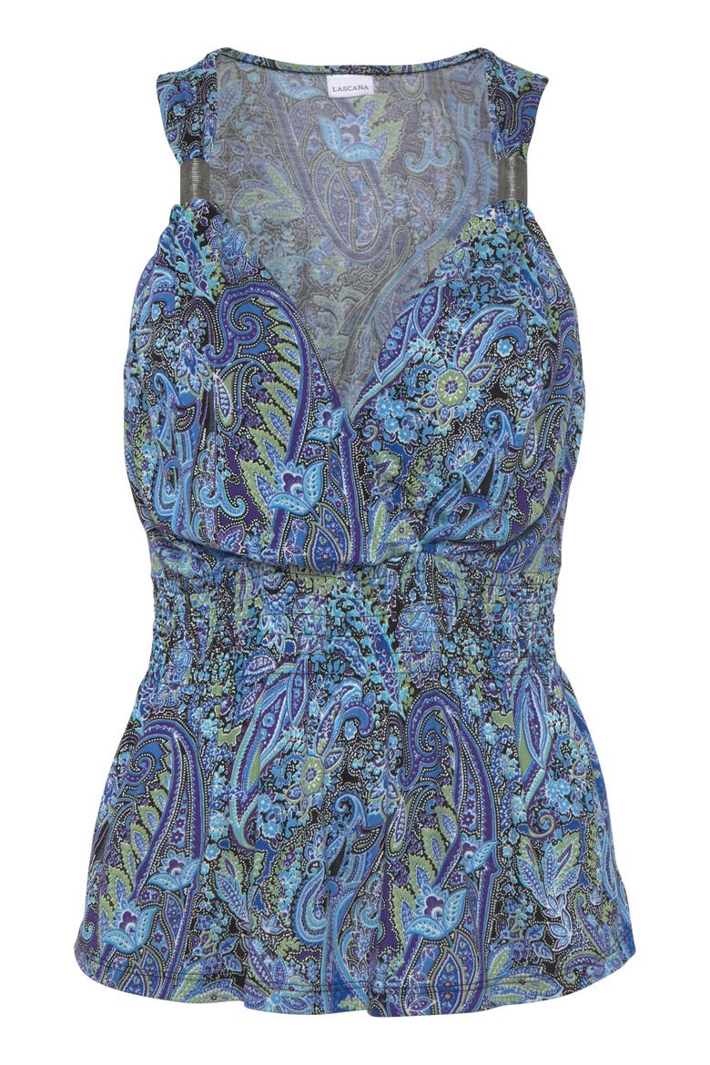 Strap Detail Top, Alternate, color, Blue Multi