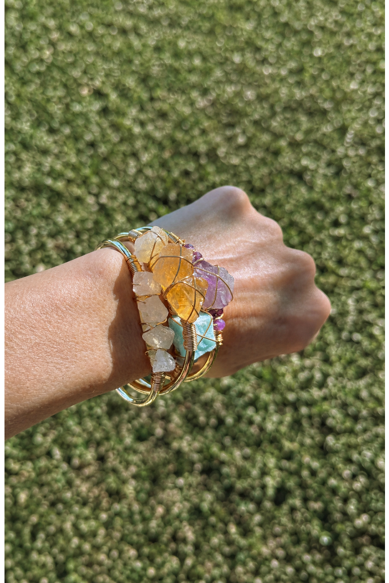 Gemstone Wire Wrapped Bracelet, Alternate, color, Carnelian Yellow Gold