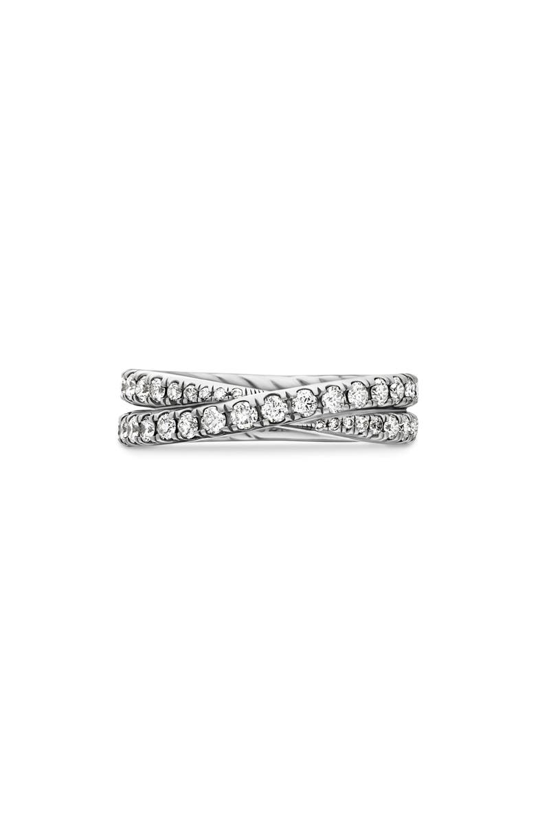 David Yurman DY Crossover<sup>®</sup> Band Ring with Diamonds, Alternate, color, Platinum