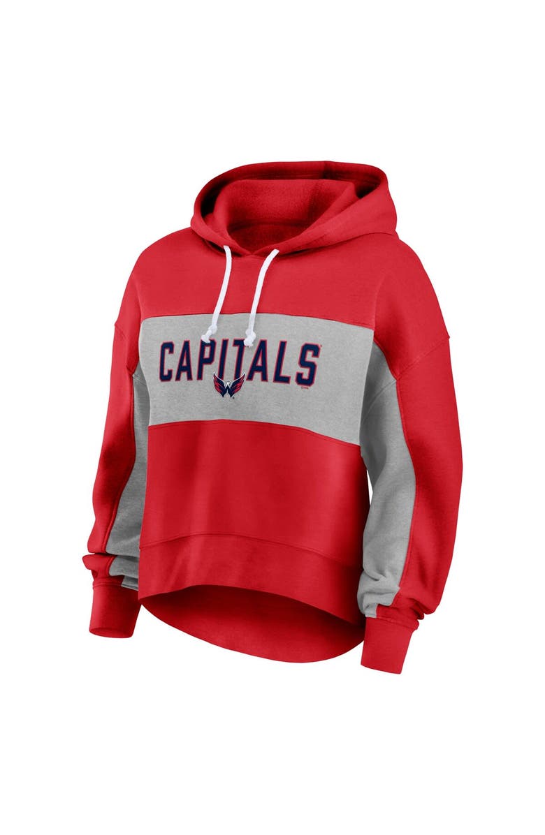 FANATICS Women's Fanatics Branded Red Washington Capitals Filled Stat Sheet Pullover Hoodie, Alternate, color, 