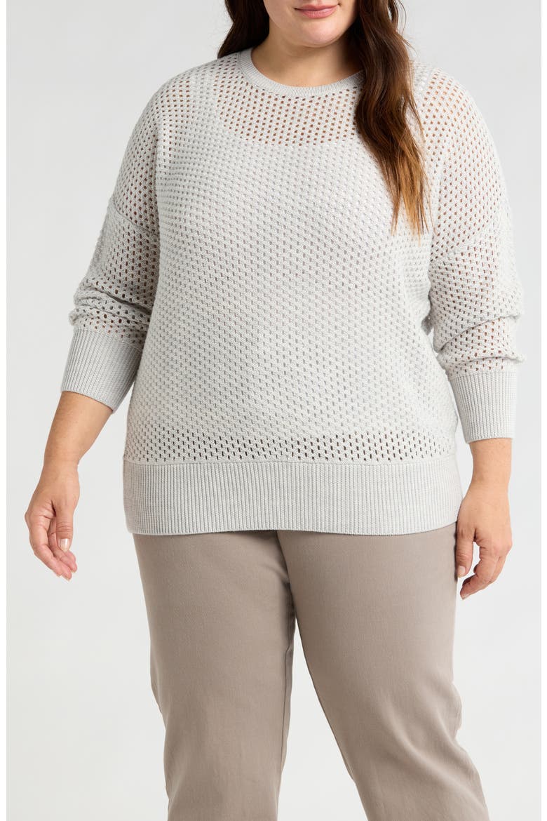 Open Stitch Wool Sweater, Main, color, SEA SALT