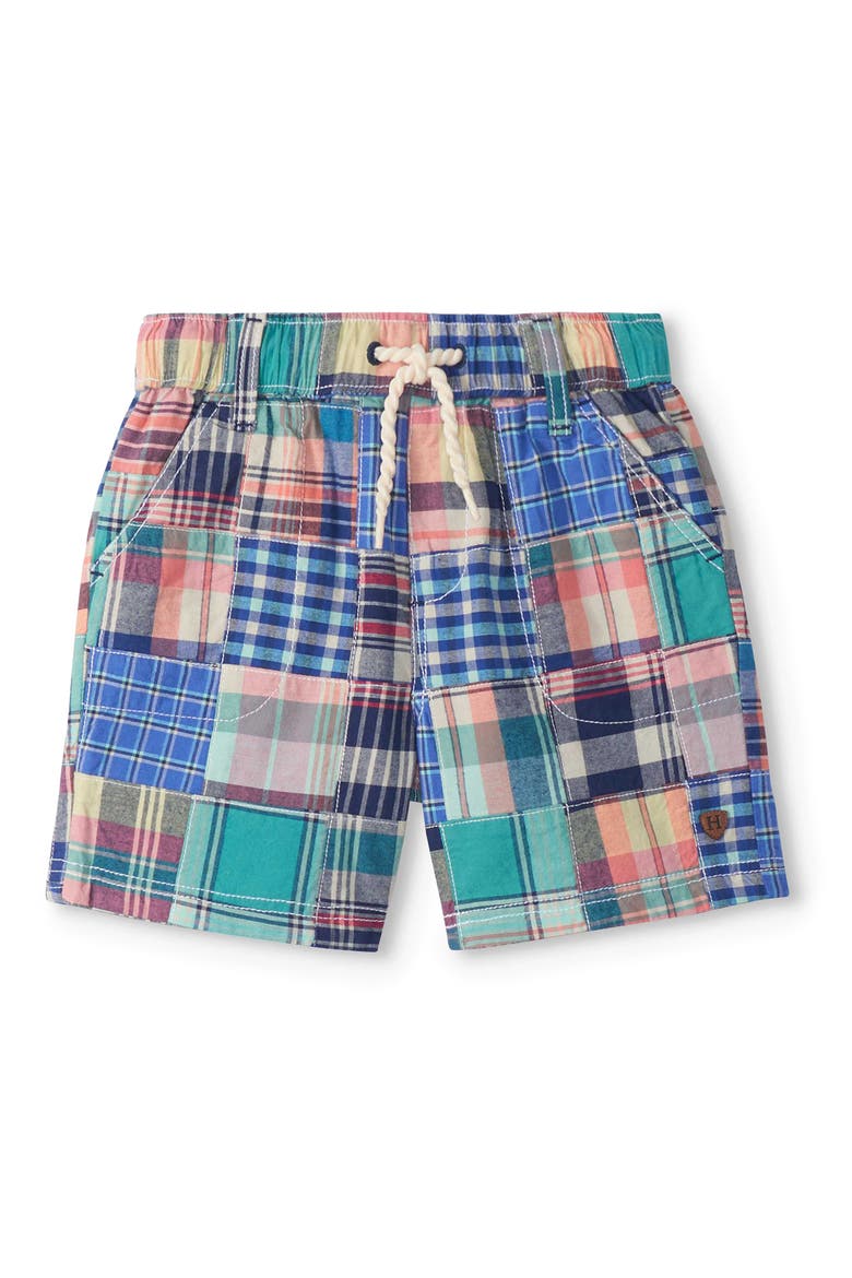 Kids' Madras Plaid Shorts, Main, color, BLUE