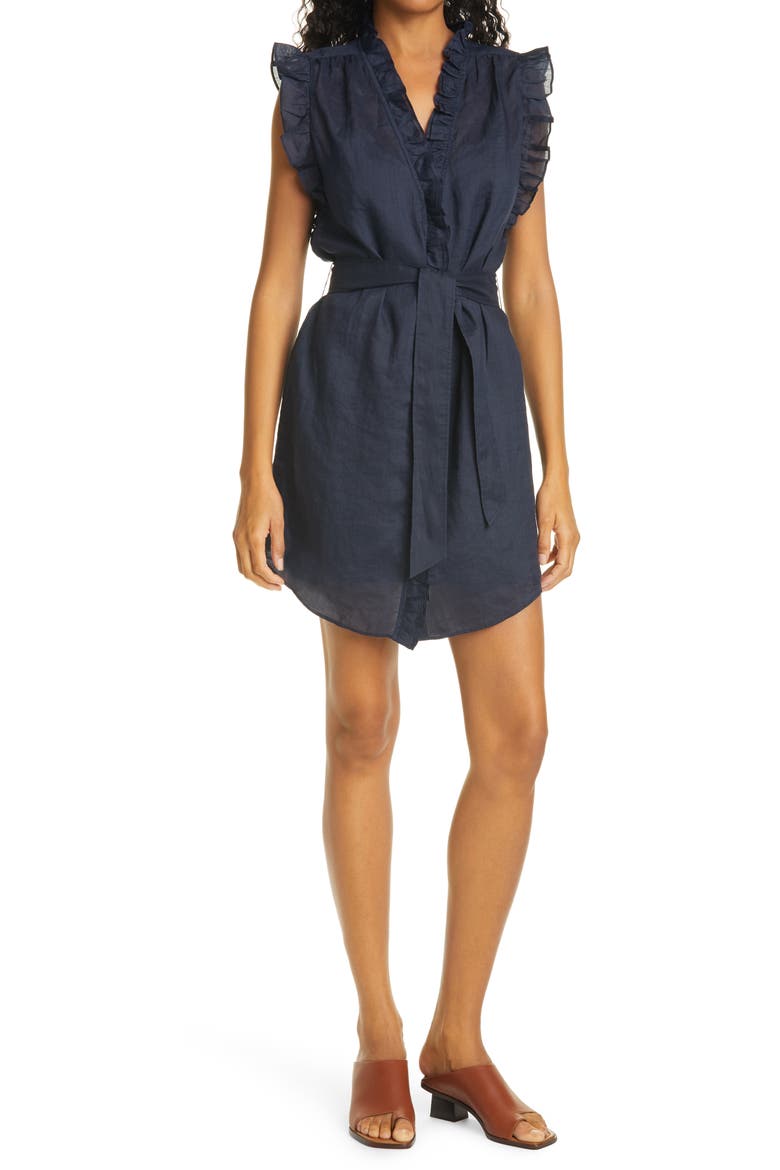 Lauren Ruffle Dress, Main, color, NAVY