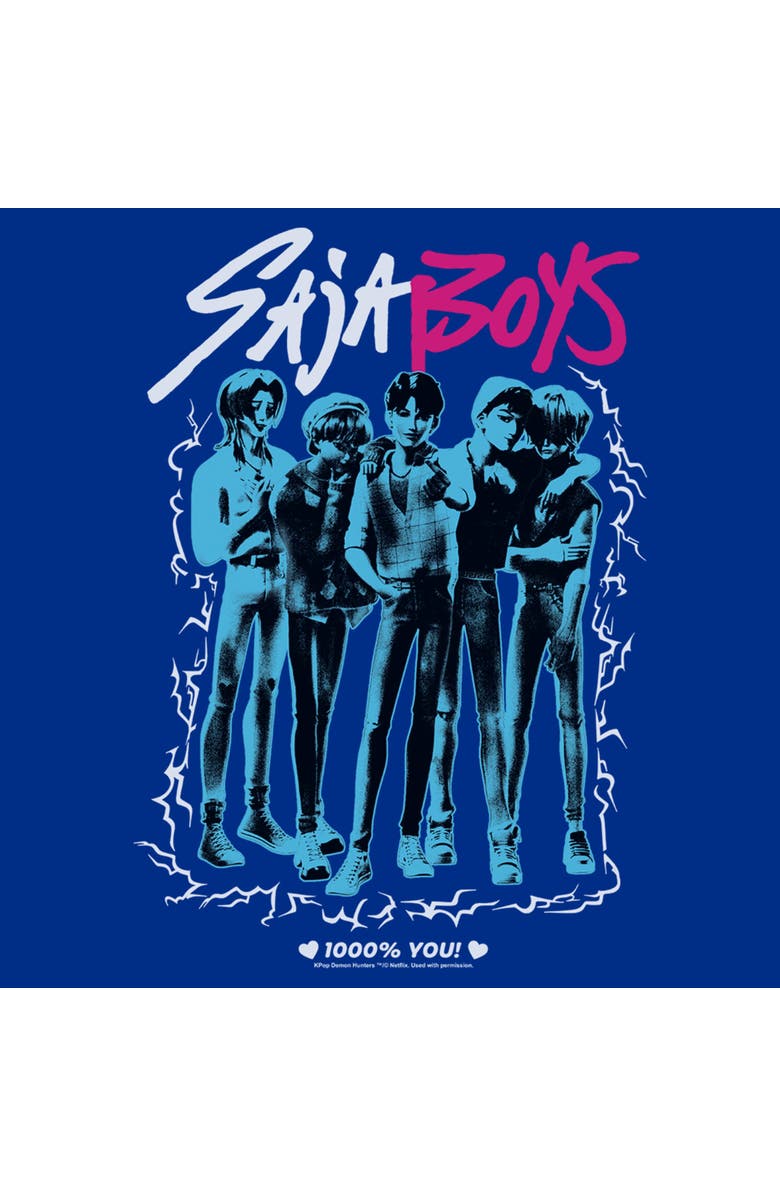 KPop Demon Hunters Junior's KPop Demon Hunters Saja Boys Portrait  Graphic T-Shirt, Alternate, color, Royal Blue